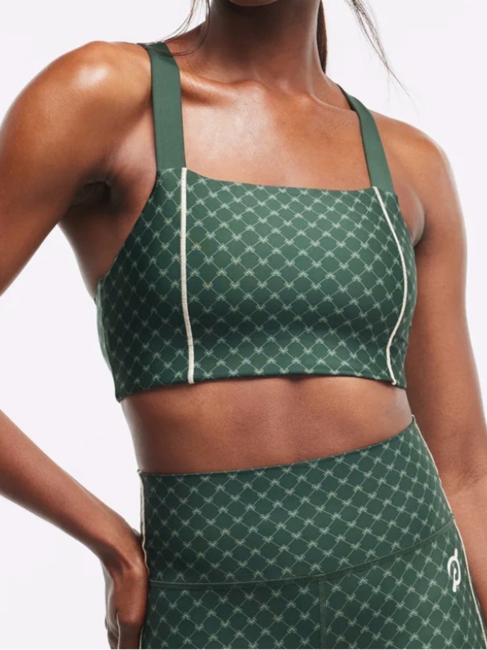 Peloton x Ally Love Endurance Light Square Neck Bra in green